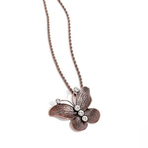 Elegant Butterfly Pendant Necklace on a Rope Chain